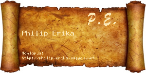 Philip Erika névjegykártya